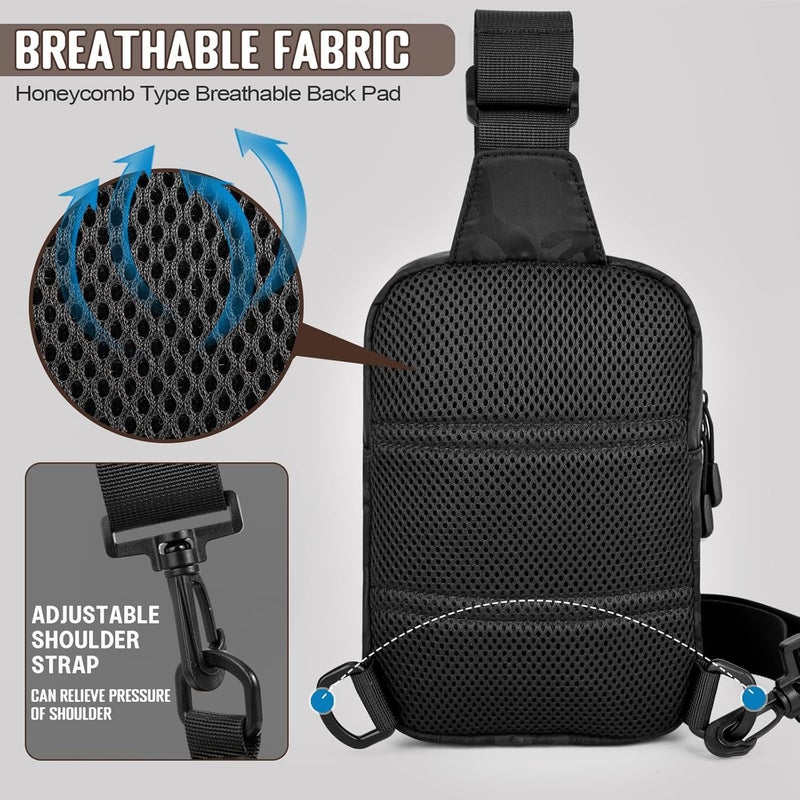 Deyace Small Sling Bag for Men, Tactical Inspired Waterproof Utility EDC Mini Crossbody Chest Bag for Travel Work Sport - Image 5